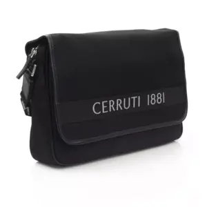 Black Leather Men Messenger Bag