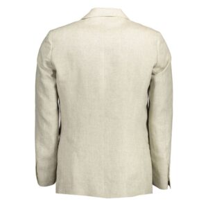 Beige Linen Men Jacket