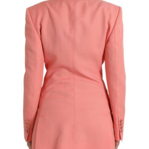Chic Pink Peak Lapel Blazer
