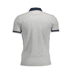 Gray Cotton Men Polo Shirt
