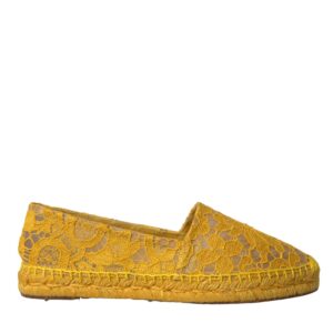 Yellow Taormina Lace Espadrille Loafers Flats Shoes