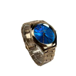 Slim Runway Stainless Steel Watch MK3494 Ocean Blue Gold