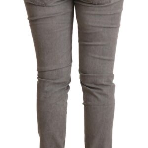 Sleek Gray Skinny Low Waist Jeans