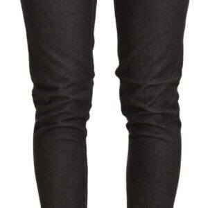 Chic Mid Waist Skinny Black Jeans