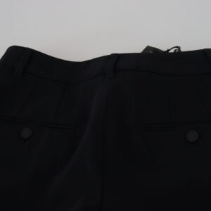 Elegant Black Wool-Silk Pants