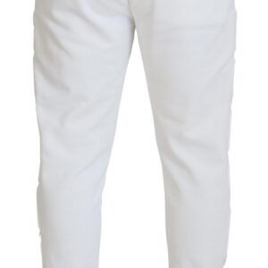 Elegant White Cotton Sweatpants