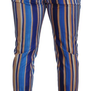 Sleek Striped Slim Fit Chinos
