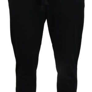 Sleek Black Wool-Blend Sweatpants