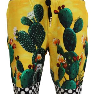Multicolor Cactus Print Sweat Shorts