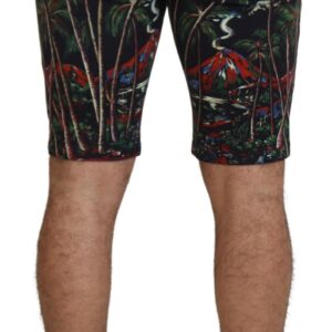 Volcano Print Casual Knee-Length Shorts