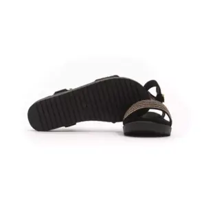 Gold Textile Women Sandal