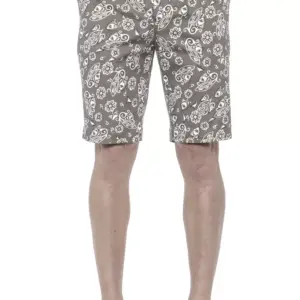 Green Cotton Men Bermuda Short