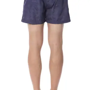 Blue Polyester Men's Swimwear