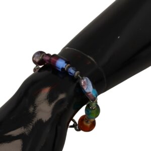 Multicolor Beaded Silver Chain Bracelet
