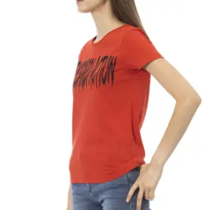 Red Cotton Women T-Shirt