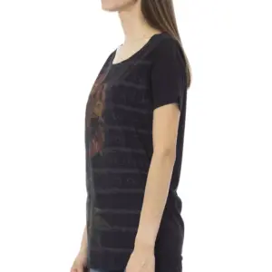 Black Cotton Women T-Shirt