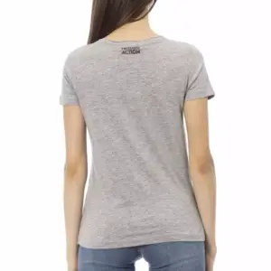 Gray Cotton Women T-Shirt
