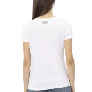 White Cotton Women T-Shirt