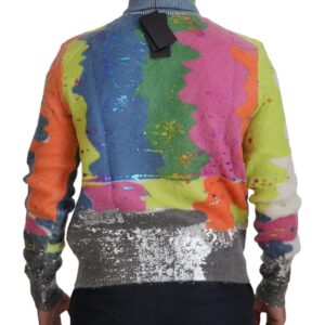 Multicolor Turtleneck TV Motive Sweater