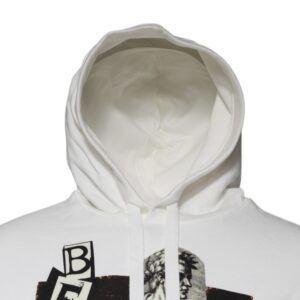 White Caesar Cotton Hooded Pullover Sweater