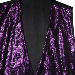 Purple Sequined Dress Formal Waistcoat Vest