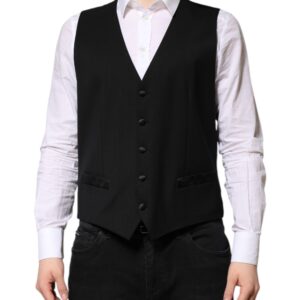 Black Wool Dress Formal Men Waistcoat Vest