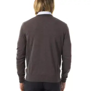 Gray Merino Wool Men Sweater