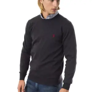 Gray Merino Wool Men Sweater