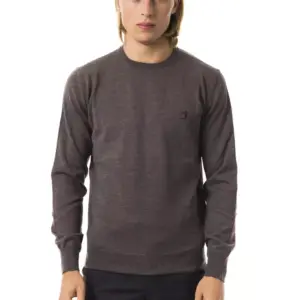Gray Merino Wool Men Sweater