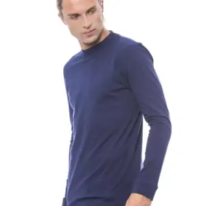 Blue Cotton Men Sweater