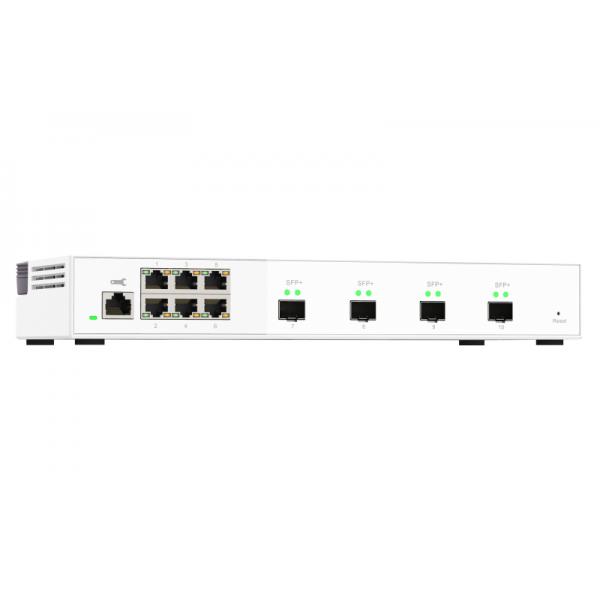 Qnap qsw-m2106-4s switch di rete gestito l2 6 porte rj-45 100/1000/2500 4 slot sfp+ colore bianco