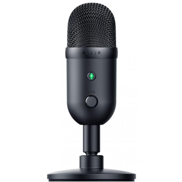 Razer seiren v2 x - microfono usb per streamer microfono a condensatore da 25mm modello polare supercardioide limitatore di guadagno analogico monitoraggio microfono colore nero