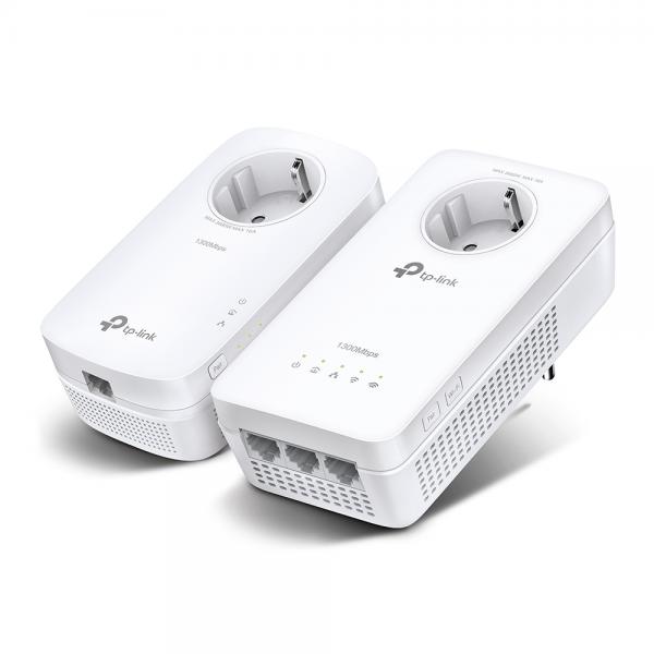 TP-LINK TL-WPA1300P KIT V4 - Kit Wi-Fi - Kit adattatore Powerline Switch a 3 porte - 1GbE, HomePlug AV (HPAV)