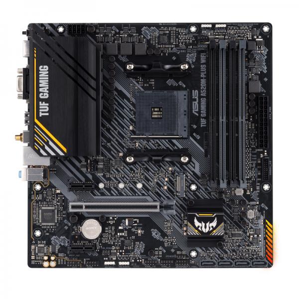 ASUS TUF GAMING A520M-PLUS WIFI - scheda madre - micro ATX - Socket AM4 - Chipset AMD A520 - USB 3.2 Gen 1 - Gigabit LAN, Wi-Fi, Bluetooth - grafica integrata (CPU richiesta)