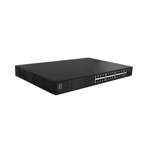 LevelOne GEP-2821, non gestito, Gigabit Ethernet (10/100/1000), Power over Ethernet (PoE), installazione in rack, 1U