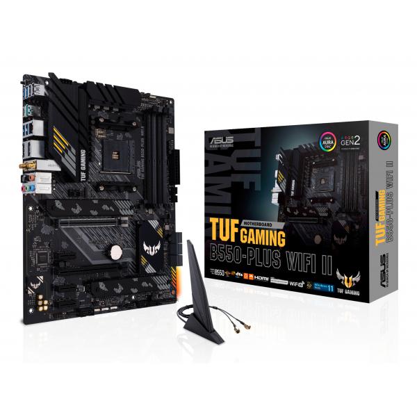 ASUS TUF GAMING B550-PLUS WIFI II - scheda madre - ATX - Socket AM4 - Chipset AMD B550 - USB-C Gen2, USB 3.2 Gen 1, USB 3.2 Gen 2 - 2.5 Gigabit LAN, Wi-Fi 6, Bluetooth - grafica integrata (CPU richiesta)