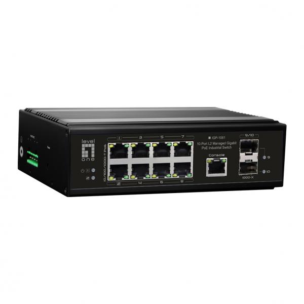 LevelOne IGP-1061 - Switch - da -40 °C a 75 °C - gestito - 2 x 10/100/1000 (PoE++)