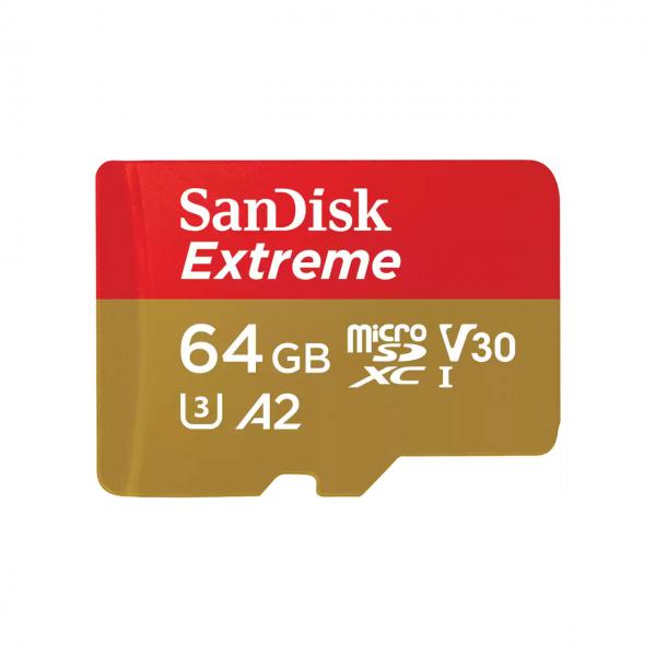 SanDisk Extreme - Scheda di memoria flash (adattatore da microSDXC a SD incluso)