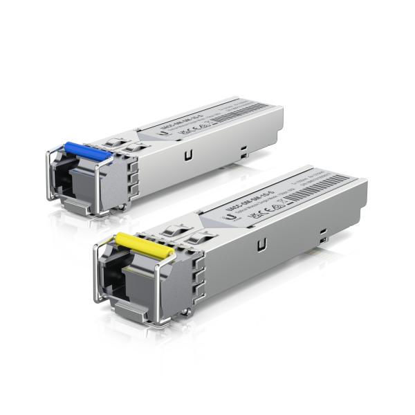 Modulo ricetrasmettitore Ubiquiti SFP (Mini-GBIC) - 1GbE - 1000Base-BiDi - Modalità singola LC - fino a 3 km - 1310 nm / 1550 nm (confezione da 2)