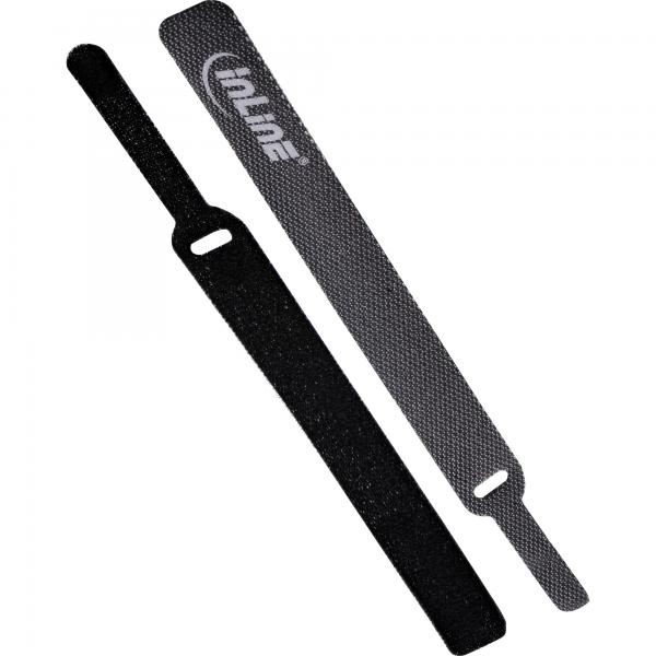 Fascette fermacavi InLine in velcro con linguetta 12x150mm - confezione da 10 - nere