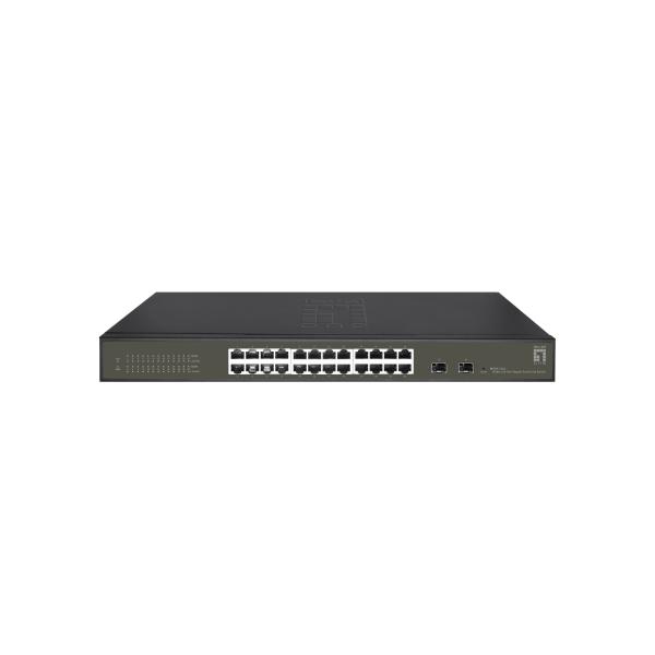 Switch LevelOne Hilbert Gigabit Smart Lite a 26 porte, 24 Gigabit RJ45, 2 Gigabit SFP, Gestito, L2, Gigabit Ethernet (10/100/1000), full duplex, installazione in rack