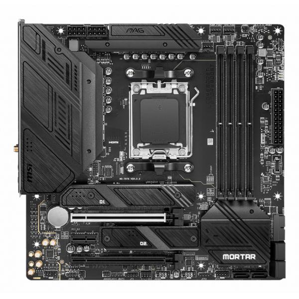 MSI MAG B650M MORTAR WIFI - scheda madre - micro ATX - Socket AM5 - Chipset AMD B650 - USB 3.2 Gen 1, USB 3.2 Gen 2, USB-C Gen 2x2, USB-C 3.2 Gen2 - LAN 2.5 Gigabit, Wi-Fi 6, Bluetooth - grafica integrata (CPU richiesta)