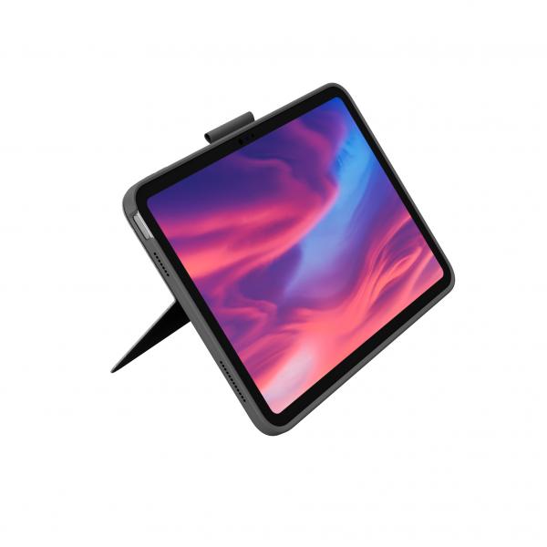 Logitech Combo Touch - custodia con tastiera e custodia Folio - con trackpad - retroilluminata - connettore Apple Smart - QWERTY - spagnolo - grigio Oxford - per iPad Apple da 10,9 pollici (decima generazione)