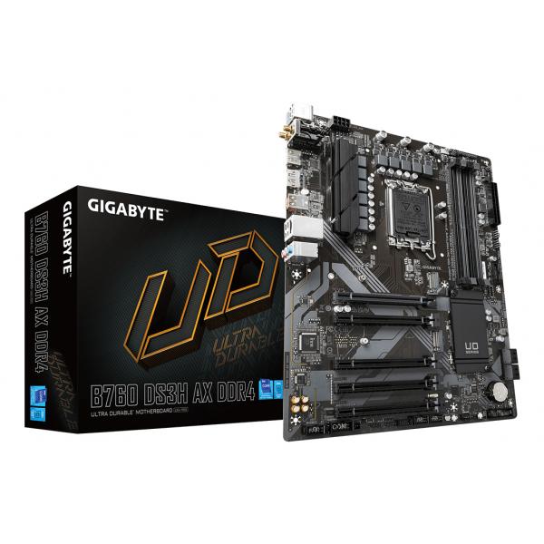 Gigabyte B760 DS3H AX DDR4 - 1.X - scheda madre - ATX - socket LGA1700 - chipset B760 - USB-C 3.2 Gen 2x2, USB 3.2 Gen 2, USB 3.2 Gen 1 - Gigabit LAN, Wi-Fi 6E - grafica integrata (CPU richiesta)
