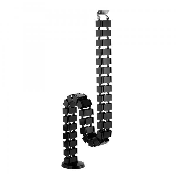 Canalina flessibile InLine per tavoli regolabili in altezza - 4 camere - nera
