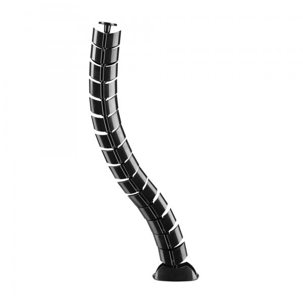 Canalina per cavi InLine flessibile - verticale per tavoli - 2 camere - 0,80 m - nera