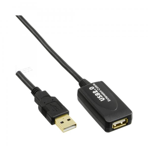Perdita attiva InLine USB 2.0 - con amplificazione del segnale "ripetitore" - ST A/BU A - 10m