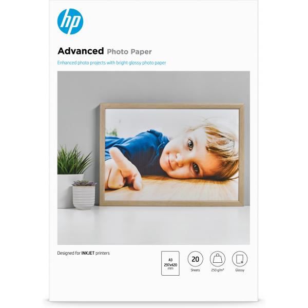 Carta fotografica HP Advanced - Lucida - A3 (297 x 420 mm)