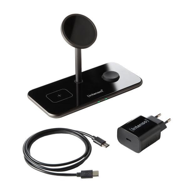 Intenso MB13 - Caricabatterie wireless - 3 in 1, magnetico + alimentazione AC