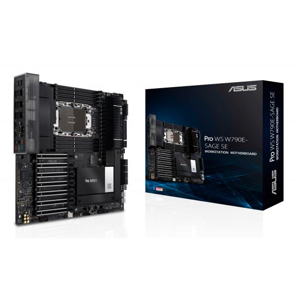 ASUS PRO WS W790E-SAGE SE - Scheda madre - SSI EEB - LGA4677 Socket-E - Chipset W790 - USB-C 3.2 Gen 2x2, USB 3.2 Gen 2x2, USB-C 3.2 Gen2, USB 3.2 Gen 1 - 10 Gigabit LAN, Gigabit LAN - Audio HD (8 canali)